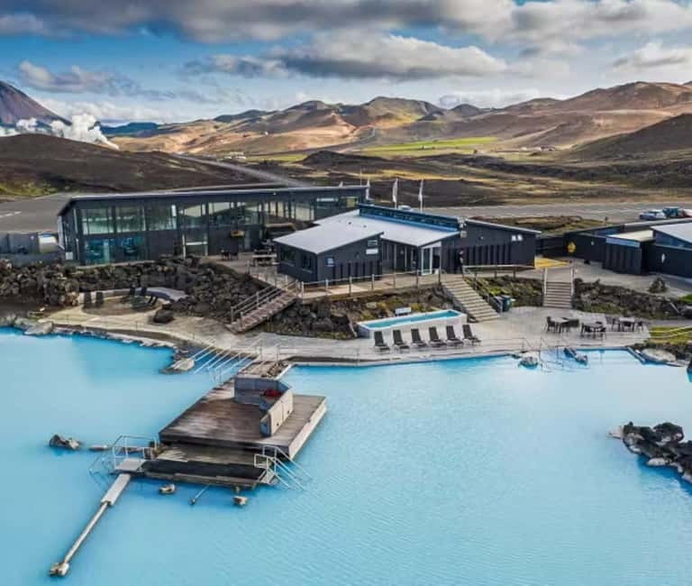 Akureyri Port: Myvatn Nature Baths & Godafoss Waterfall Tour - Goðafoss starts the day with a wide curtain of water