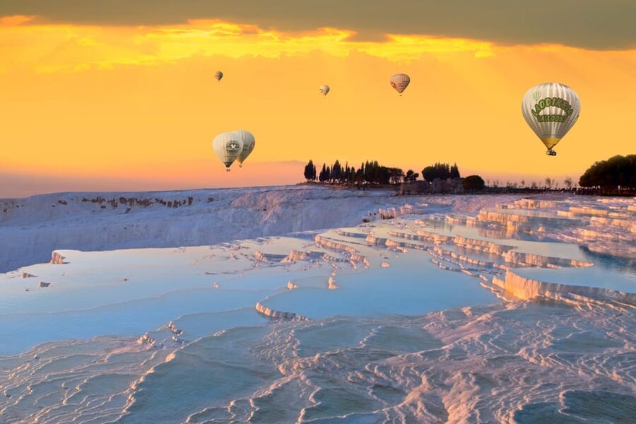 Alanya, Side, Antalya: Sunrise Balloon Tour in Pamukkale - Sunrise above the white travertines