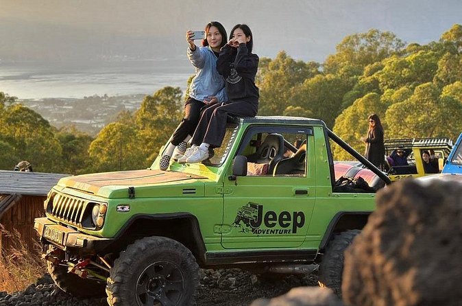 Bali Mount Batur Jeep Sunrise and Black Lava Jeep Tour - Breakfast and coffee with a volcano view