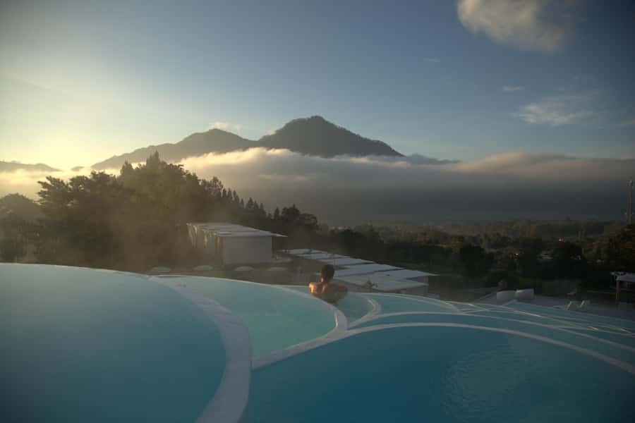 Bali: Natural Hot Spring in Pyramid Infinity Pools - Tiered pools above Lake Batur