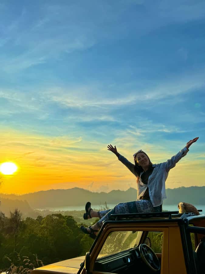 Bali : Private Sunrise Jeep Tour and Hot Spring All Include - Crossing the black lava fields