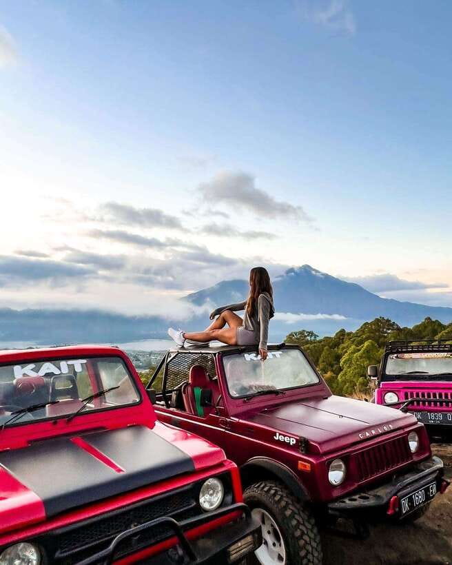 Bali: Sunset Mount Batur Jeep and Hot Spring All Inclusive - Black lava, black sand, and the 1963 eruption