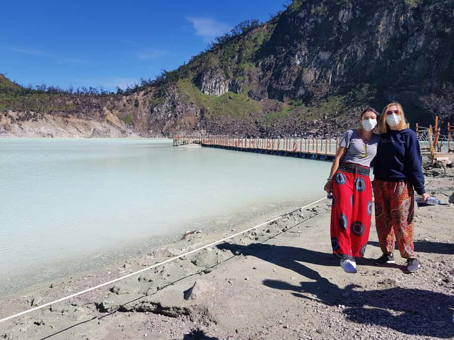 Bandung: Volcano Crater, Onsen Hot Springs, Mud Bath & Tea - Lunch and views at Glamping Lakeside Rancabali