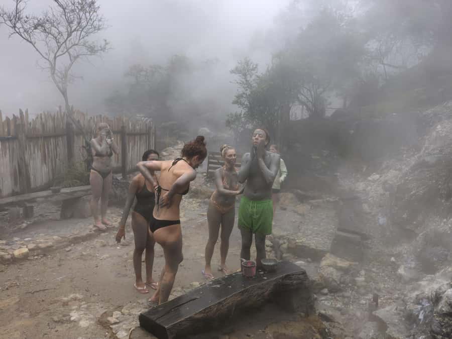 Bandung: White Crater, Scenic Tea Plantations & Hot Spring - Crossing the South East Asia suspension bridge