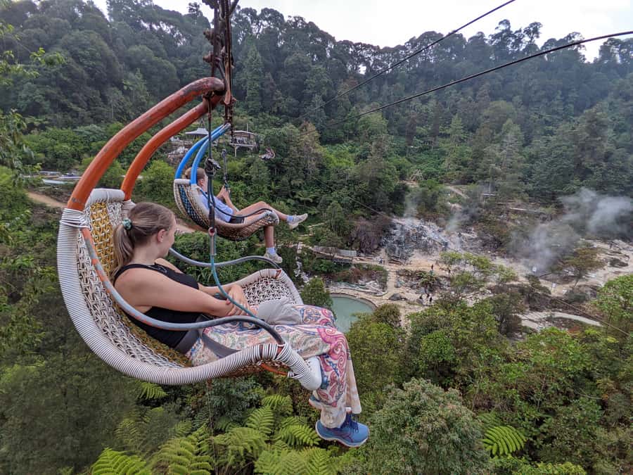 Bandung: White Crater, Scenic Tea Plantations & Hot Spring - Rengganis Crater, mud baths, and the hot spring finish