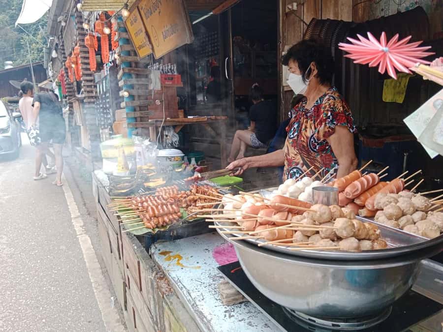 Chiang Mai: Mae Kampong Village, Hot Springs & Bor Sang Tour - The waterfall walk adds welcome movement