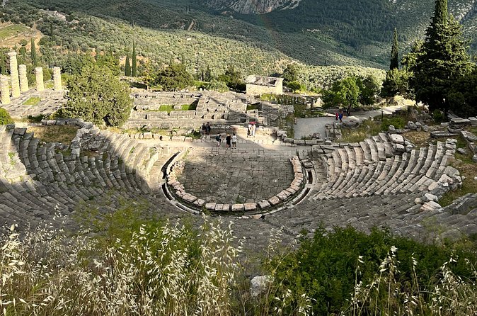 Delphi Historical Private Guided Tour & Thermopylae Hot Springs - Walking Apollo’s sanctuary above the Pleistos Valley