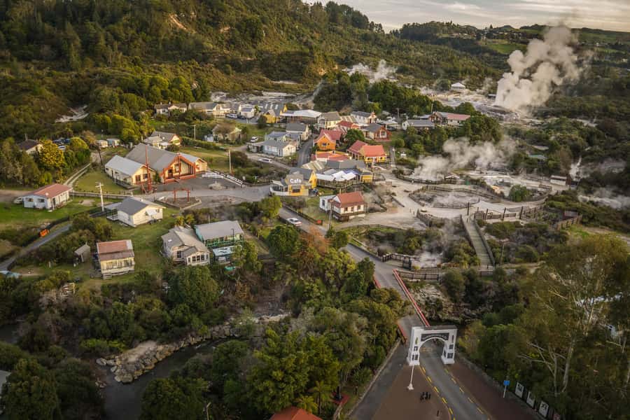 From Auckland: Rotorua Māori Village & Hot Springs with Haka - Entering Whakarewarewa Village