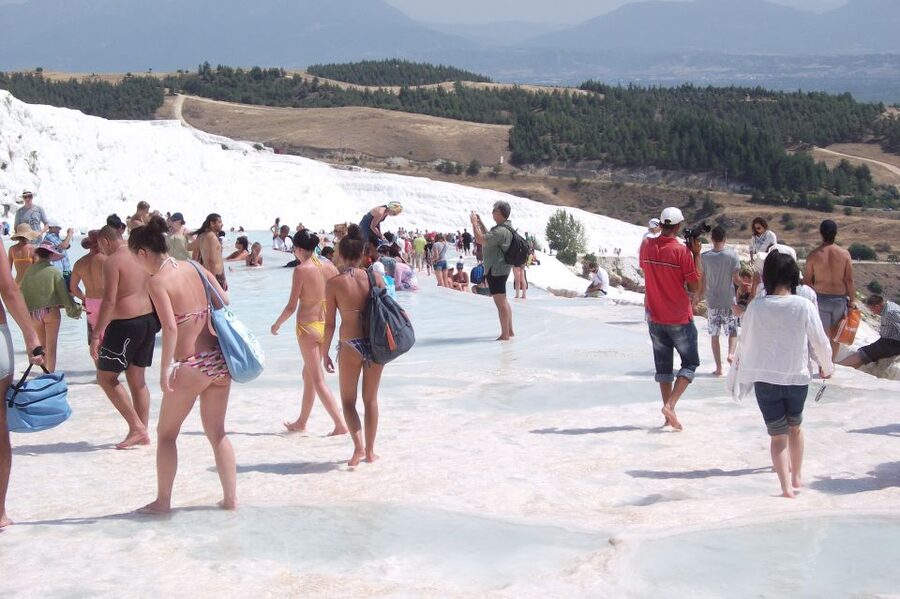 From Kusadasi and Selcuk: Pamukkale and Hiearapolis Tour - Hierapolis begins with 1,200 graves