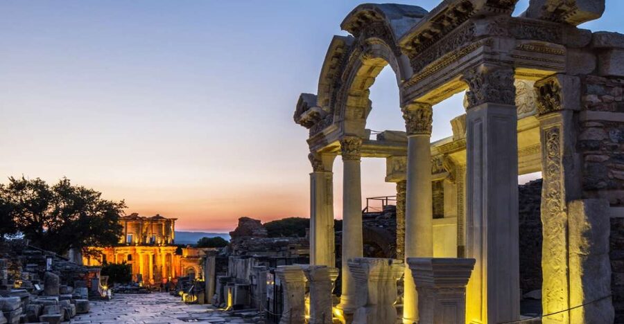 From Kusadasi: Ephesus and Pamukkale 2 Day Private Tour - Walking through Ephesus, from the theater to the library