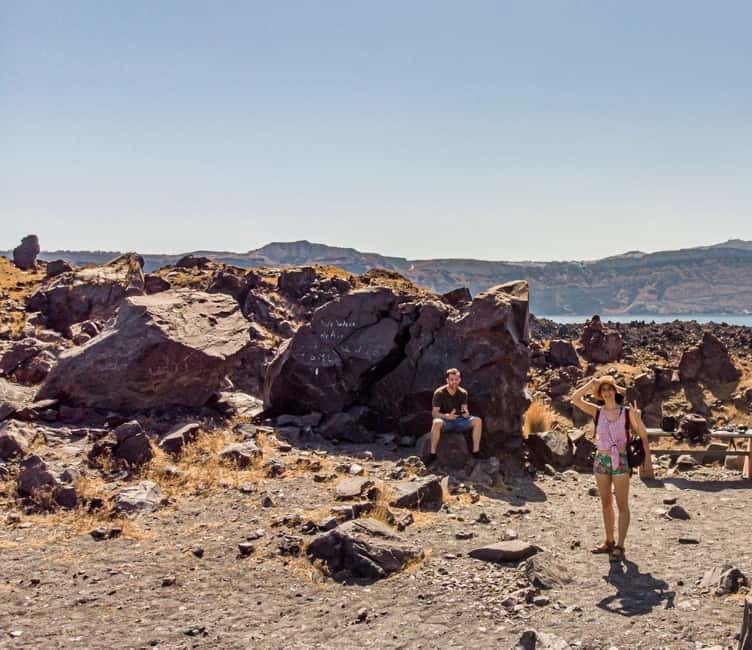 From Old Port:Volcanic Islands Boat Trip & Hot Spring Visit - Nea Kameni: walking across Santorini’s active volcanic island