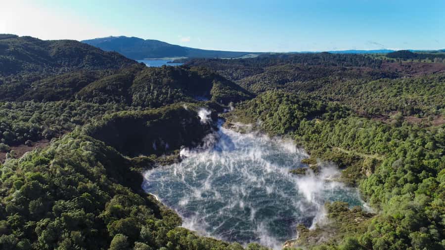 From Rotorua: Wai O Tapu & Waimangu Eco Thermal Morning Tour - The Waimangu café break at noon