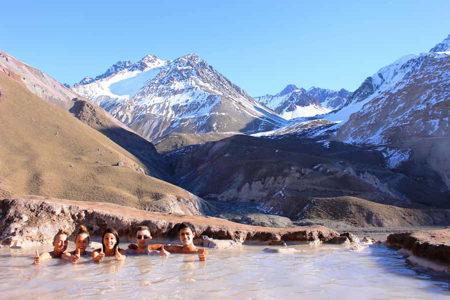 From Santiago: Maipo Canyon Volcano and Hot Spring Tour - At a glance