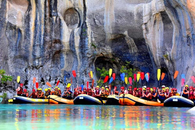 From Tirana: Vjosa Rafting & Benja Thermal Baths Day Tour - Getting ready for 2.5 hours on the Vjosa