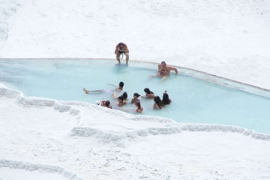 Full-Day Private Pamukkale and Hierapolis Tour from Istanbul - Walking through Hierapolis above the springs