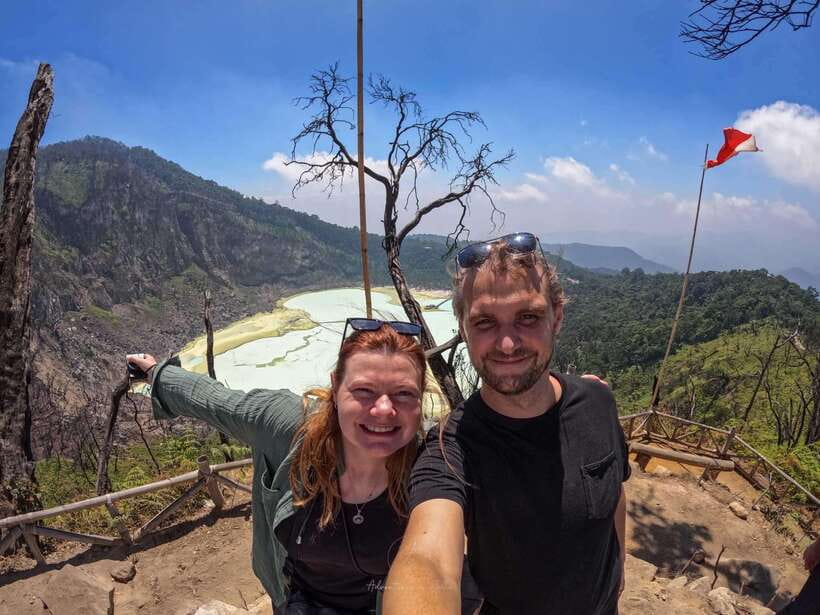 Jakarta: Volcano or Suspension Bridge,Ricefield & Hot Spring - White Crater: the fuller West Java day