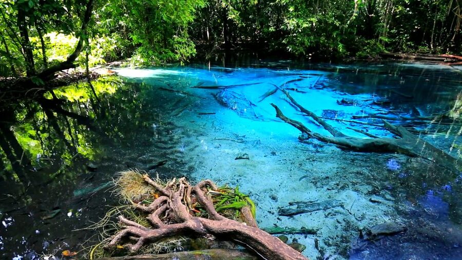 Krabi: Emerald Pool & Hot Spring Waterfall with Kayaking - The Hot Spring Waterfall and its warm stone pools