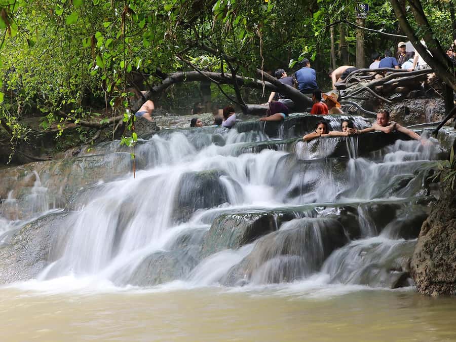 Krabi: Klongtom Hot Spring, Emerald Pool and Tiger Cave Tour - Lunch with Thai food near the jungle