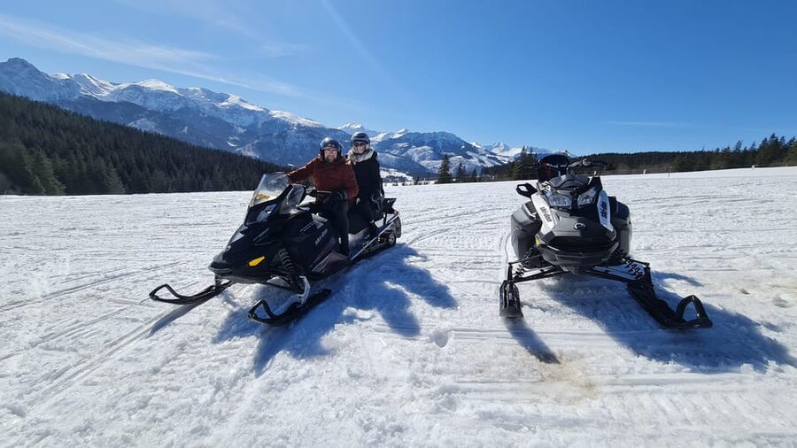 Krakow: Snowmobile & Thermal Baths Zakopane Full Day Tour - Snowmobiles, mountain views, and the extra charge