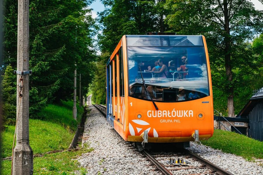 Krakow: Zakopane, Tatra Mountains, Cable Car & Thermal Baths - Riding the Gubałówka funicular