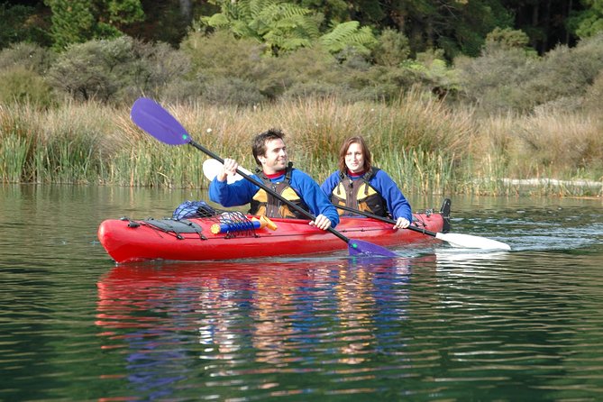 Lake Rotoiti Evening Kayak Tour including Hot Springs, Glowworm Caves and BBQ Dinner - Entering caves lit by glowworms