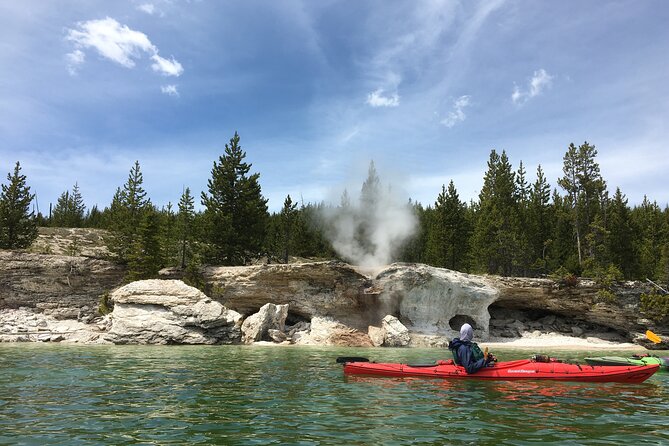 Lake Yellowstone Half Day Kayak Tours Past Geothermal Features - West Thumb Geyser Basin from the shoreline