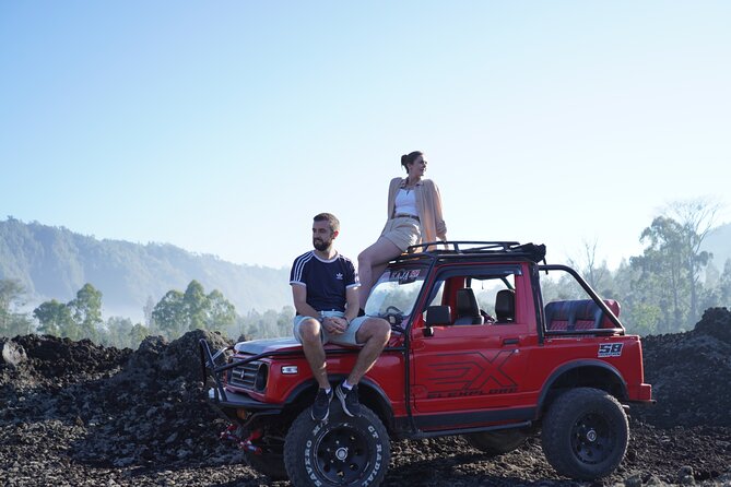 Mount Batur 4WD Jeep, Breakfast and Hot Spring All Inclusive - Black lava fields by off-road Jeep