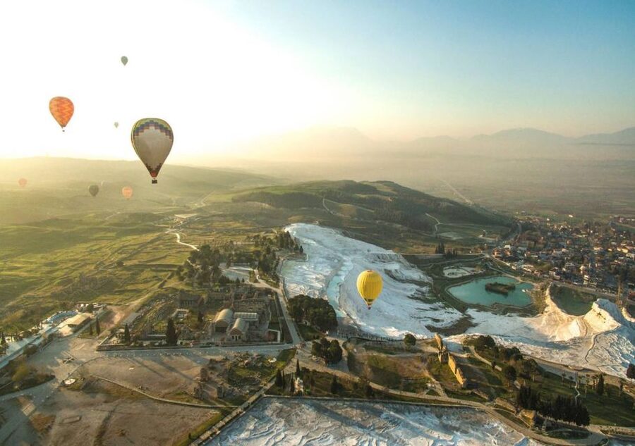 Pamukkale: Hot Air Balloon Flight with Flight Certificate - Landing, the certificate, and the drink
