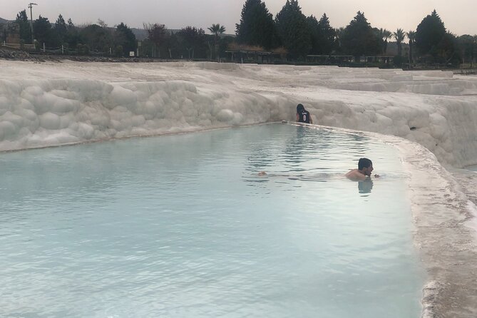 Private Pamukkale - Hierapolis Day Tour from Izmir Port / Hotels - Cleopatra Pool, with ancient columns beneath the water