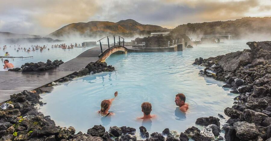 Reykjavík: Golden Circle, Blue Lagoon & Northern Lights Tour - Gullfoss brings the drama