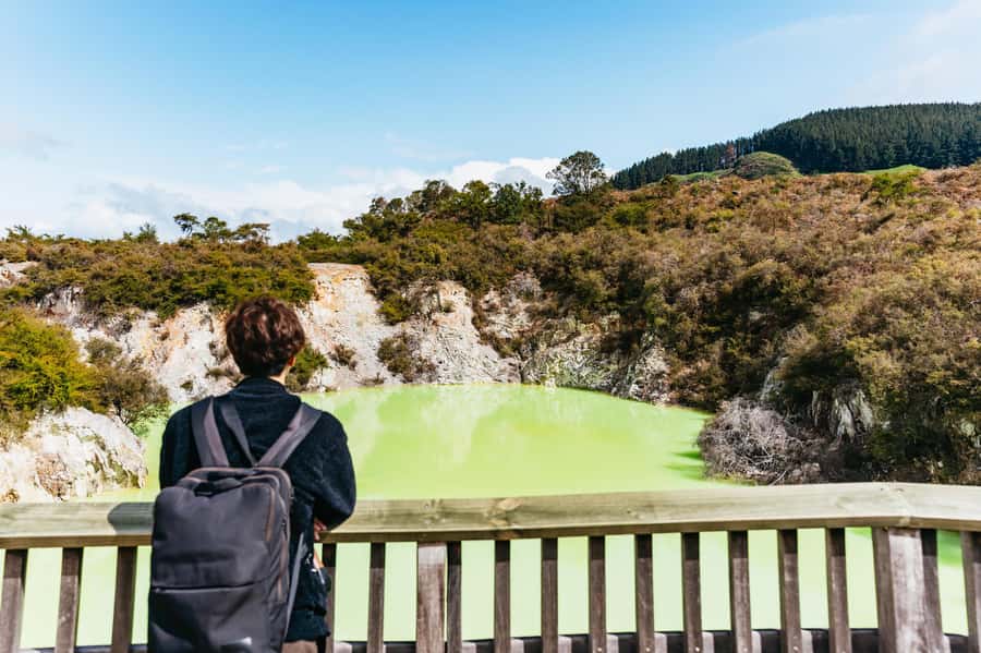 Rotorua: Wai-O-Tapu Geothermal Park Entry Ticket - Champagne Pool and the colour of hot water