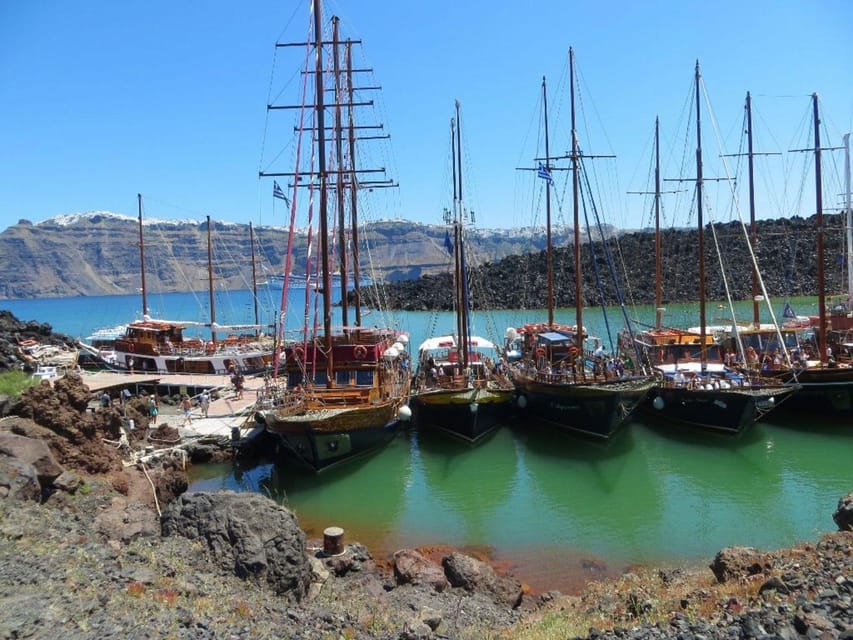 Santorini Port: Cruise to Volcano, Hot Springs & Thirassia - Nea Kameni and the walk to the crater