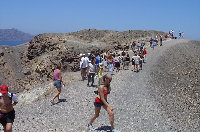 Santorini - Volcano and Hot springs Boat Trip with Bus Transfer - Swimming to the hot springs at Palaia Kameni