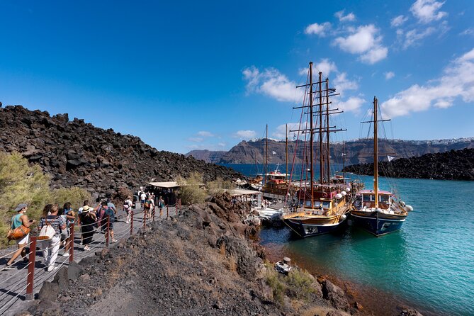 Santorini - Volcano and Hot springs Boat Trip with Bus Transfer - Walking across Santorini’s active volcano