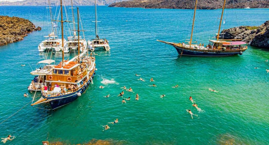 Santorini Volcano, Hot Springs Adventure - Getting to Fira’s Old Port