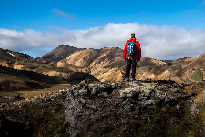 Small Group Landmannalaugar Hike and Hot Springs: Reykjavik/Hella - Soaking in the hot springs after the climb