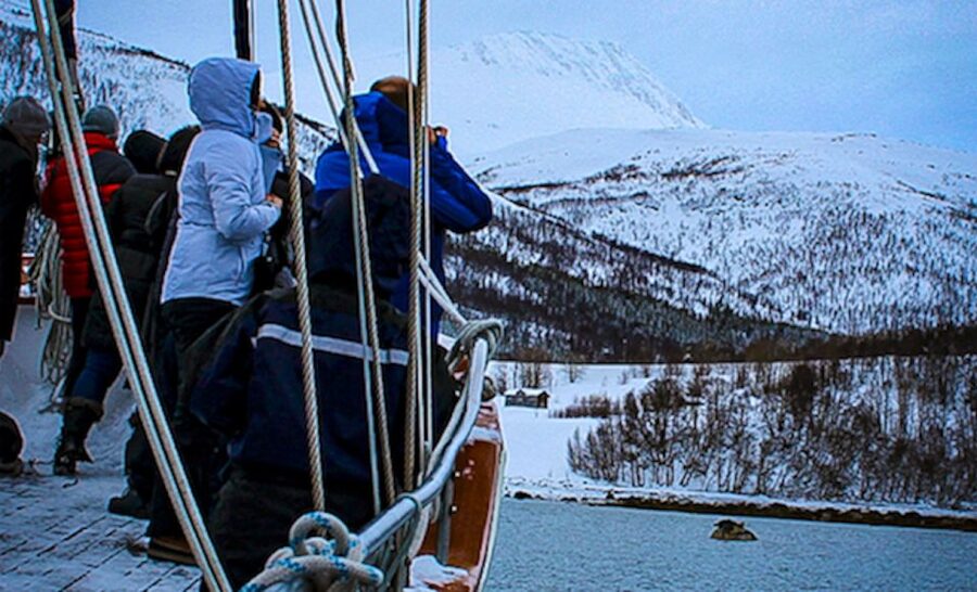Tromsø: Luxury Polar Fjord Cruise w/ Hot Tub & Polar Plunge - Reindeer stew, hot chocolate, and a warm saloon