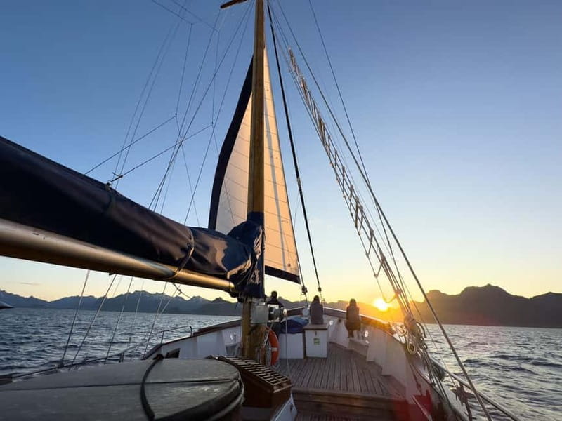Tromsø: Midnight Sun Evening Cruise with Hot Tub - The midnight sun near Gåsvær