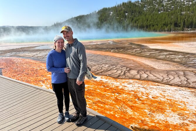 Yellowstone Lower Loop Tour | Wildlife & Hot Springs | PRIVATE - Grand Prismatic Spring from two useful angles